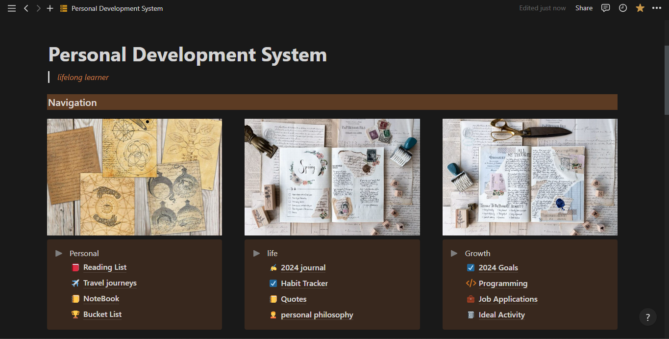 notion self development system